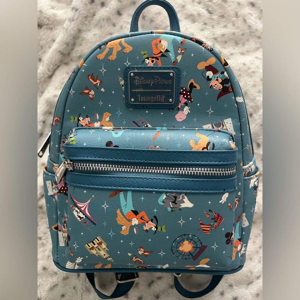 Disney Parks Life Attraction Icons (2020) blue mini backpack RARE